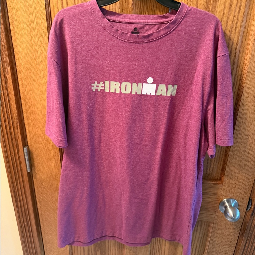 New Iron Man Hashtag Graphic Tee in Purple XXL